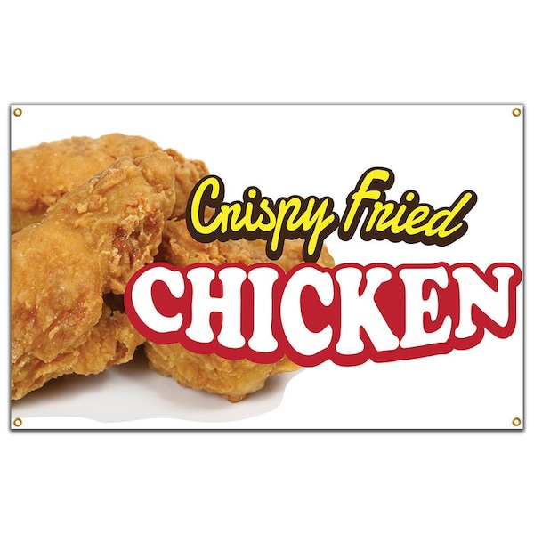 Crispy Fried Chicken Banner Concession Stand Food Truck Single Sided